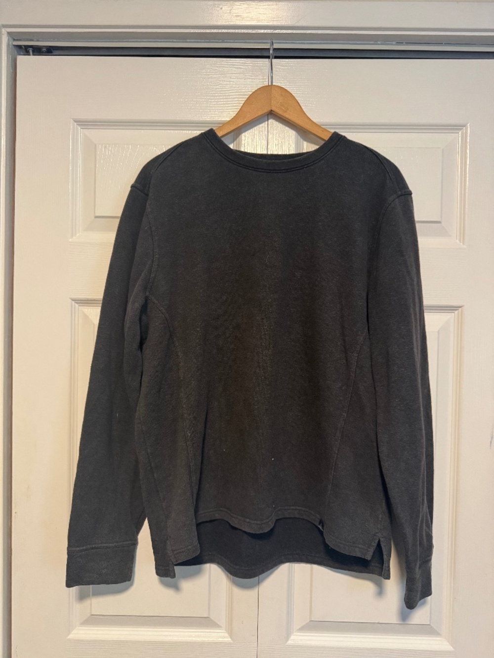 prAna Men's Charcoal Gray Crewneck Sweatshirt | Organic Cotton Blend | Size XL